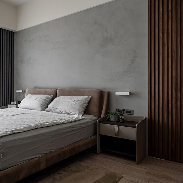 Modern Minimalist Wall Lamp with Wood and Metal, LED Wall Sconce for Bedroom and Hallway