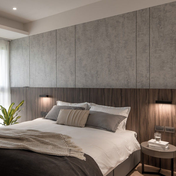 Modern Minimalist Wall Lamp with Wood and Metal, LED Wall Sconce for Bedroom and Hallway