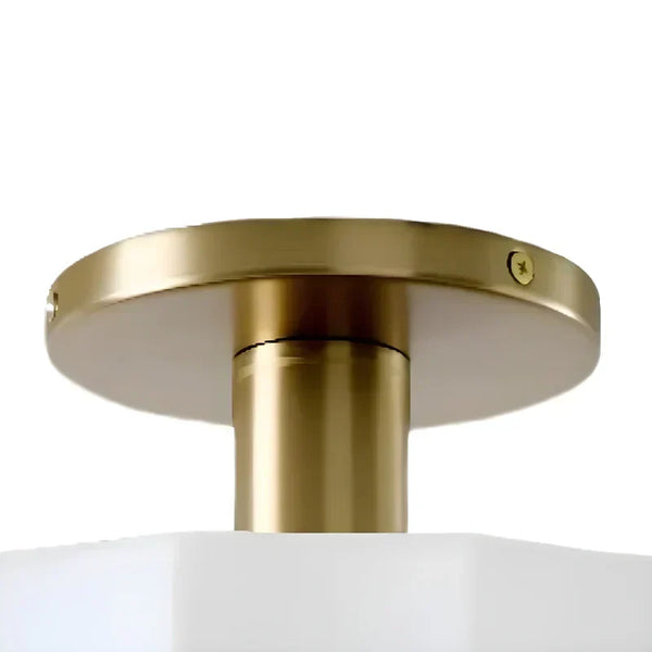 Marceline Minimalist Tiered Milk Glass Ceiling Light - Modern Flush Mount