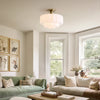 Marceline Minimalist Tiered Milk Glass Ceiling Light - Modern Flush Mount