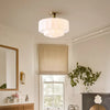 Marceline Minimalist Tiered Milk Glass Ceiling Light - Modern Flush Mount