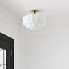 Marceline Minimalist Tiered Milk Glass Ceiling Light - Modern Flush Mount