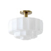 Marceline Minimalist Tiered Milk Glass Ceiling Light - Modern Flush Mount