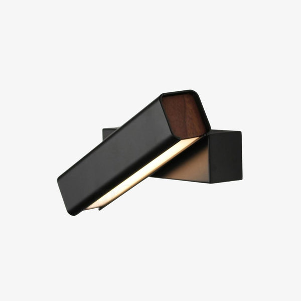 Modern Minimalist Wall Lamp with Wood and Metal, LED Wall Sconce for Bedroom and Hallway