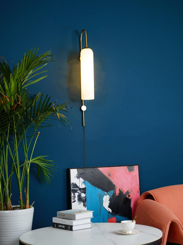 Modern Glass Plug In Wall Lamp