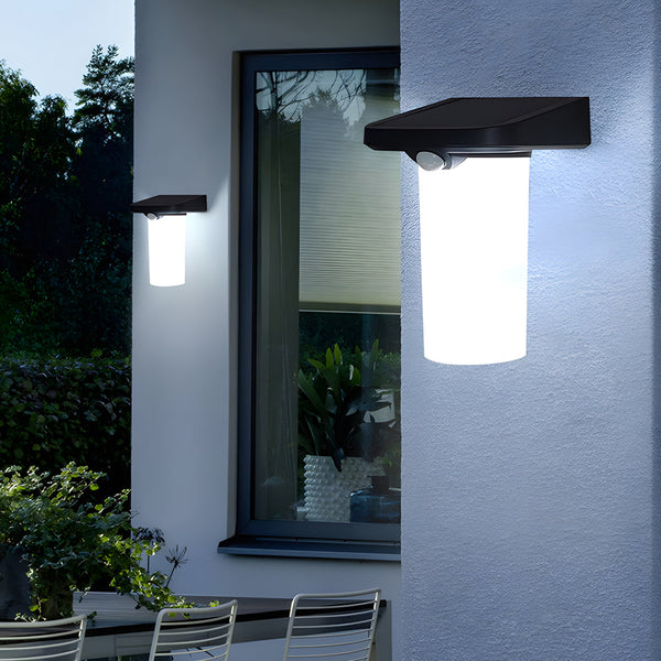 Modern Led Black Outdoor Solar Wall Lights With Motion Sensor