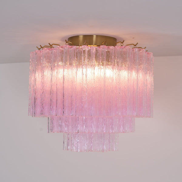 Murano Pink Glass Ceiling Light