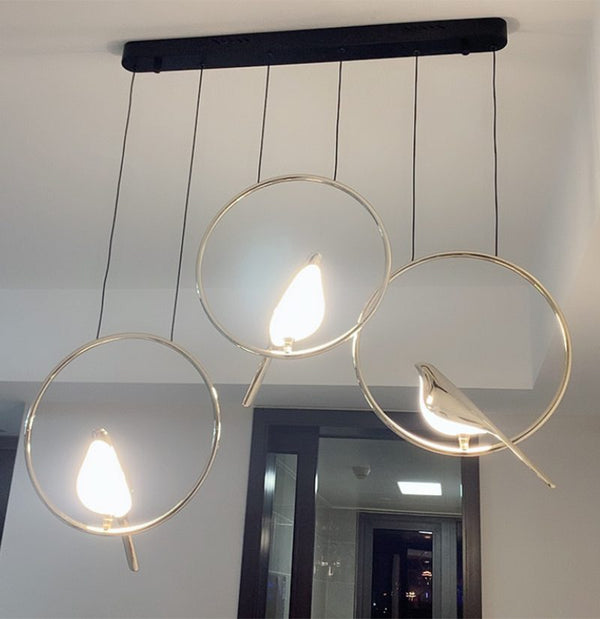 Modern Bird-Inspired Pendant Light, Adjustable LED Chandelier for Dining Room and Living Room
