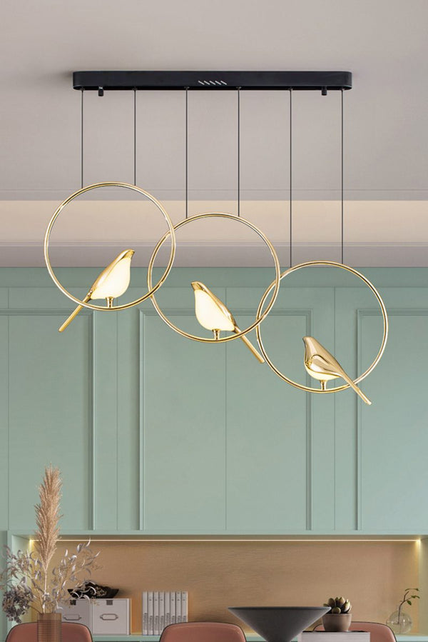 Modern Bird-Inspired Pendant Light, Adjustable LED Chandelier for Dining Room and Living Room