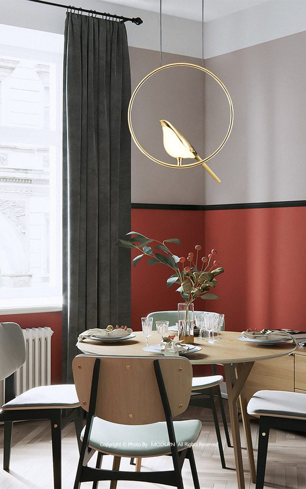 Modern Bird-Inspired Pendant Light, Adjustable LED Chandelier for Dining Room and Living Room