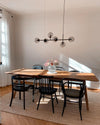 Orb Glass Pendant Light with Brass Accents for Dining Room and Kitchen Island