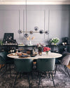 Orb Glass Pendant Light with Brass Accents for Dining Room and Kitchen Island