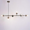 Orb Glass Pendant Light with Brass Accents for Dining Room and Kitchen Island
