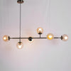 Orb Glass Pendant Light with Brass Accents for Dining Room and Kitchen Island