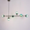 Orb Glass Pendant Light with Brass Accents for Dining Room and Kitchen Island