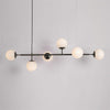 Orb Glass Pendant Light with Brass Accents for Dining Room and Kitchen Island