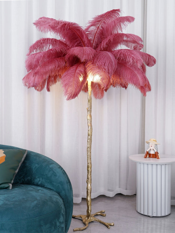 Ostrich Feather Floor Lamp