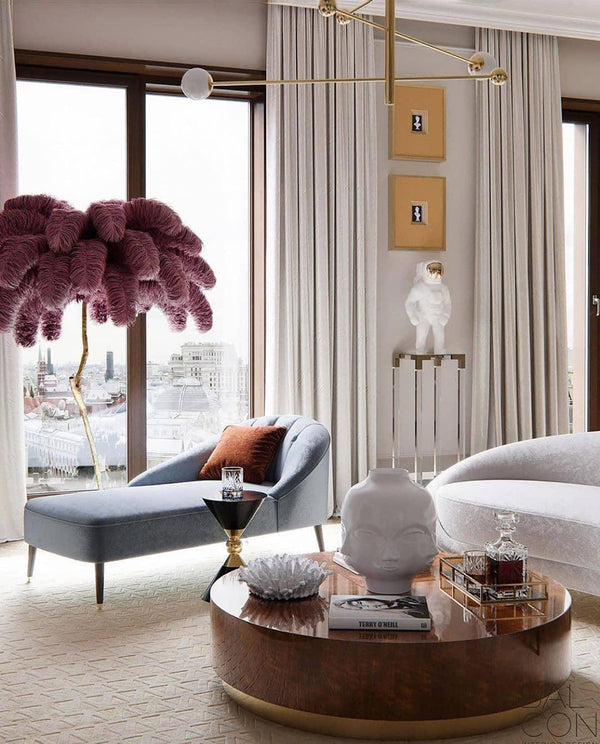 Ostrich Feather Floor Lamp