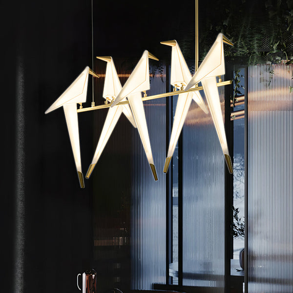 Paper Crane Bird Led Chandelier