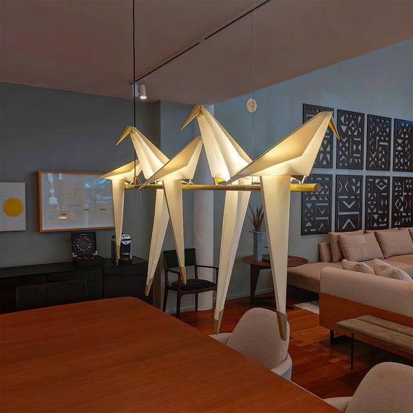 Paper Crane Bird Led Chandelier