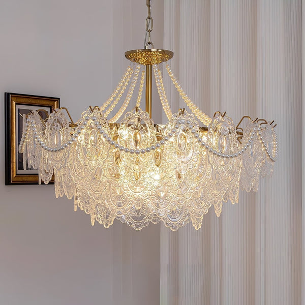 Pearls Glass Chandelier