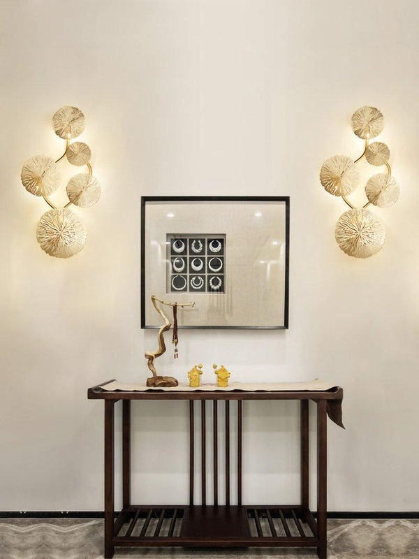 Pure Copper Lotus Leaf Wall Sconce