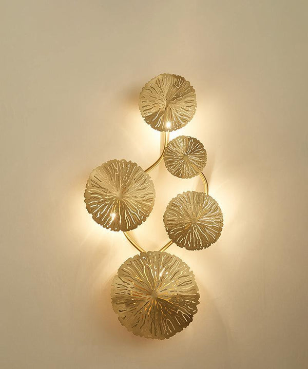 Pure Copper Lotus Leaf Wall Sconce