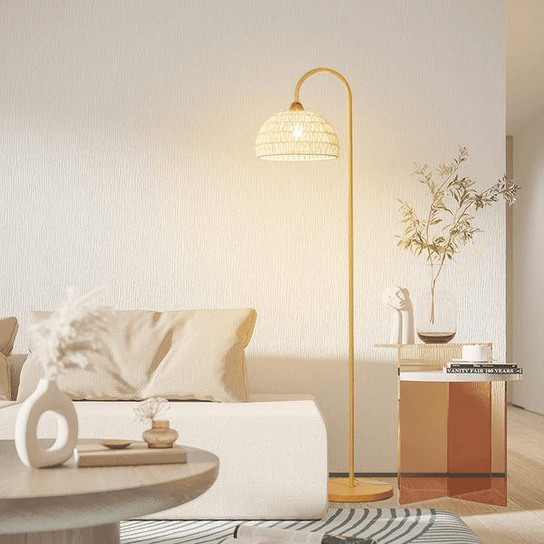 Rattan Arch Floor Lamp