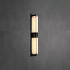 Rectangular Alabaster Brass Wall Sconce