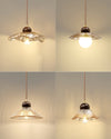 Ribbed Floral Pendant Light with Cognac Lotus Shade for Dining Room and Kitchen Island