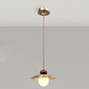 Ribbed Floral Pendant Light with Cognac Lotus Shade for Dining Room and Kitchen Island