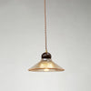 Ribbed Floral Pendant Light with Cognac Lotus Shade for Dining Room and Kitchen Island