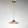 Ribbed Floral Pendant Light with Cognac Lotus Shade for Dining Room and Kitchen Island