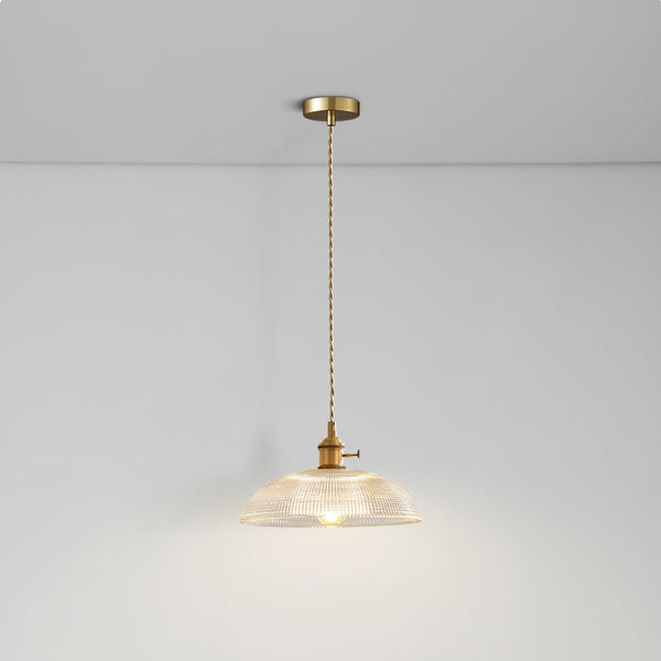 Ribbed Spiral Pendant Light