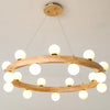 Round Wood Ring Pendant Light