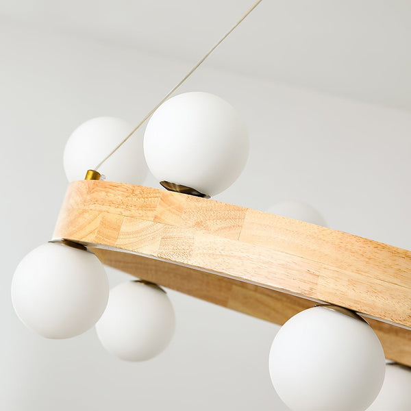 Round Wood Ring Pendant Light