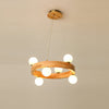 Round Wood Ring Pendant Light