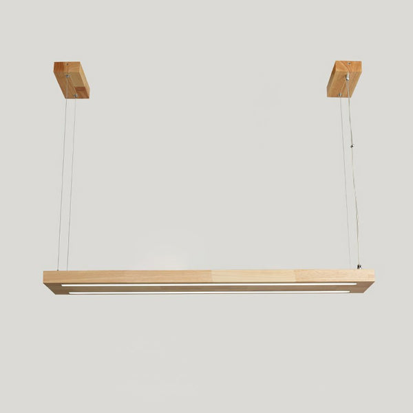 Simple Solid Wood LED Pendant Light