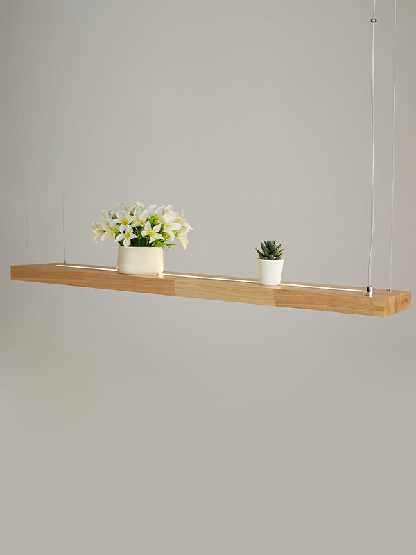 Simple Solid Wood LED Pendant Light