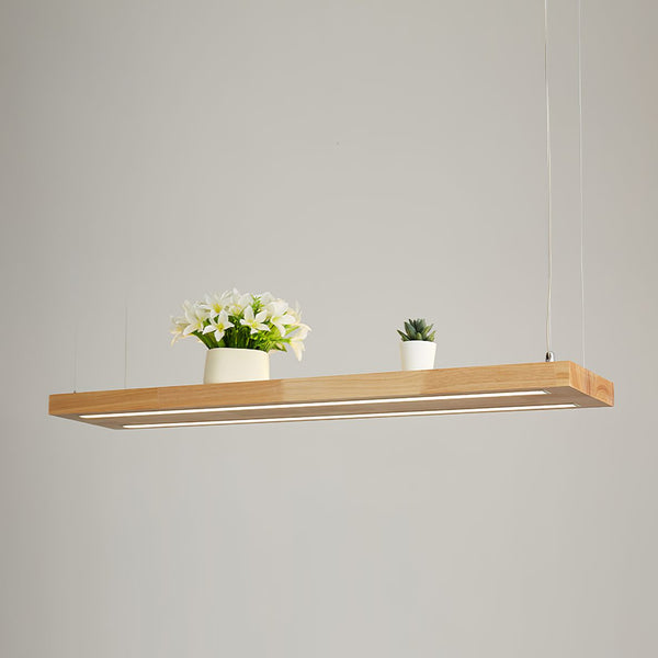 Simple Solid Wood LED Pendant Light