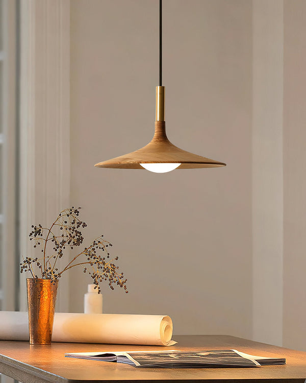 Solid Wood Disc Pendant Light