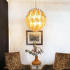 Spherical Murano Poliedri Amber Transparent Glass Chandelier
