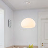 Steamed Bun Glass Pendant Light – Modern White Designer Ceiling Lamp
