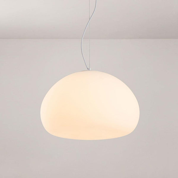 Steamed Bun Glass Pendant Light – Modern White Designer Ceiling Lamp