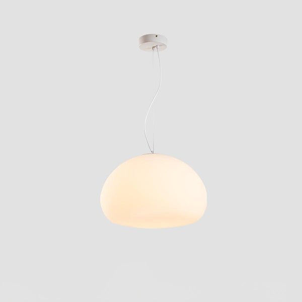 Steamed Bun Glass Pendant Light – Modern White Designer Ceiling Lamp
