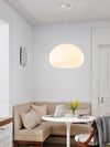 Steamed Bun Glass Pendant Light – Modern White Designer Ceiling Lamp