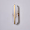 Alabaster Oval Wall Sconce with Brass Band, ADA Vertical or Horizontal Light for Bedroom and Hallway