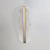 Alabaster Oval Wall Sconce with Brass Band, ADA Vertical or Horizontal Light for Bedroom and Hallway