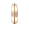 Alabaster Oval Wall Sconce with Brass Band, ADA Vertical or Horizontal Light for Bedroom and Hallway