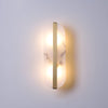 Alabaster Oval Wall Sconce with Brass Band, ADA Vertical or Horizontal Light for Bedroom and Hallway